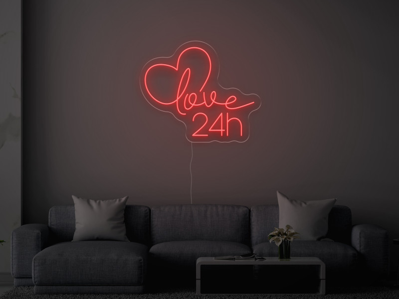 Love 24h - Signe lumineux au neon LED